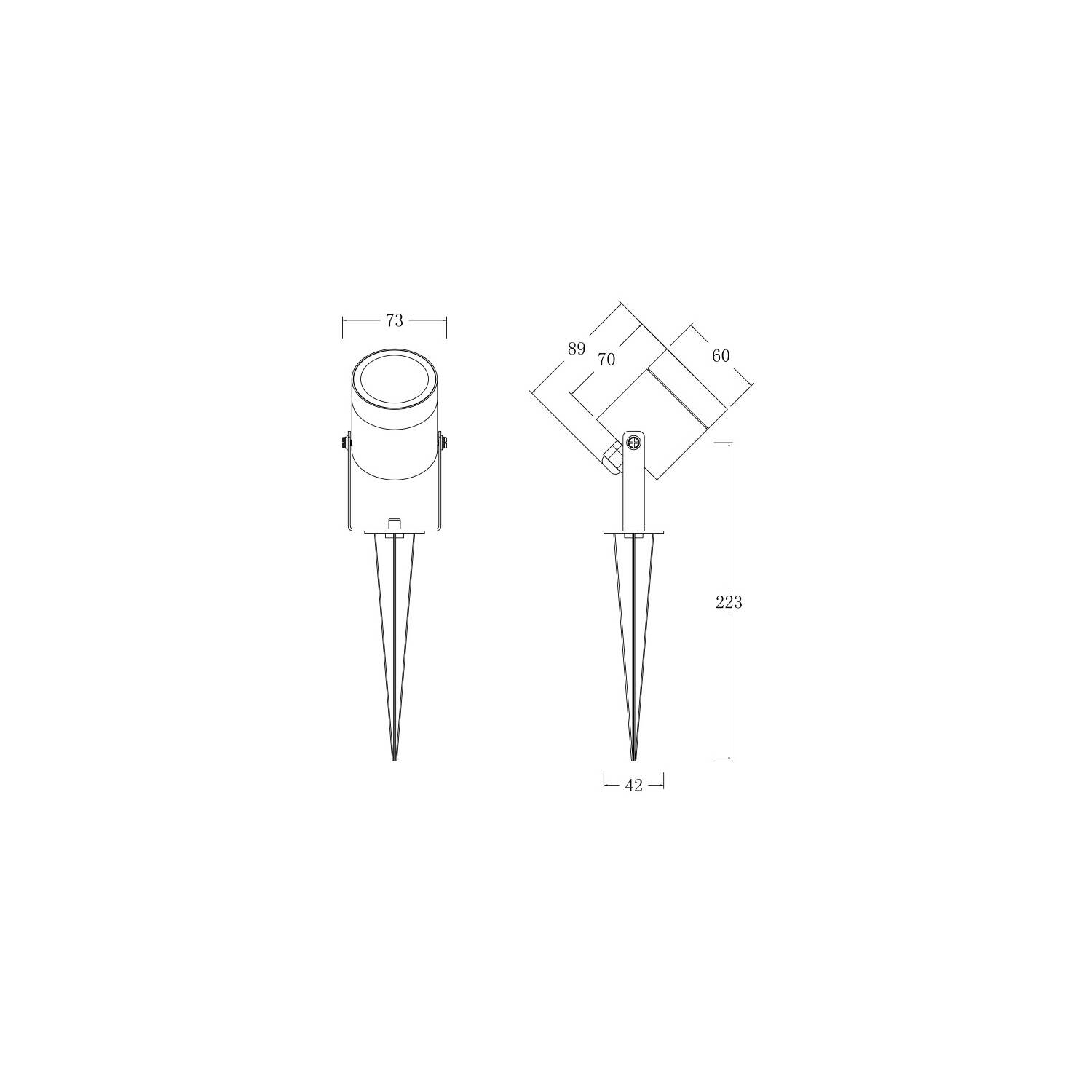 Reflektor Zewnętrzny LED 3W z Kolcem Fern EasyFit 12V - widok prezentacyjny