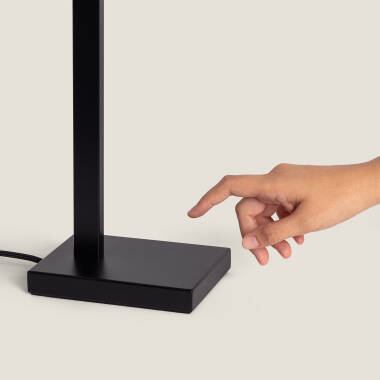 Afbeelding van Tafellamp van Metaal en Stof met USB-poort en Touchschakelaar Malena