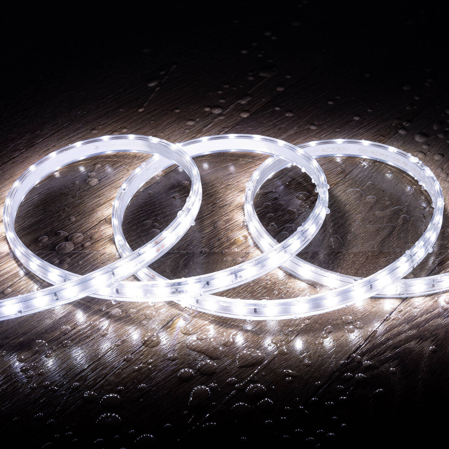 Taśma Led Ściemnialna 220V SMD 60 LED/m Zimny Biały 6W/m 600lm/m Szerokość 12mm Cięcie 20cm IP65 Na wymiar