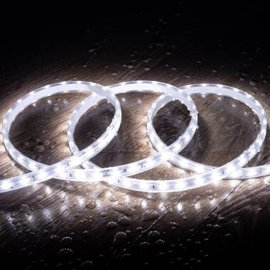 Led Strip Dimbaar 220V SMD 60 LED/m Koel Wit 6W/m 600lm/m Breedte 12mm te knippen om de 20cm IP65 Op maat