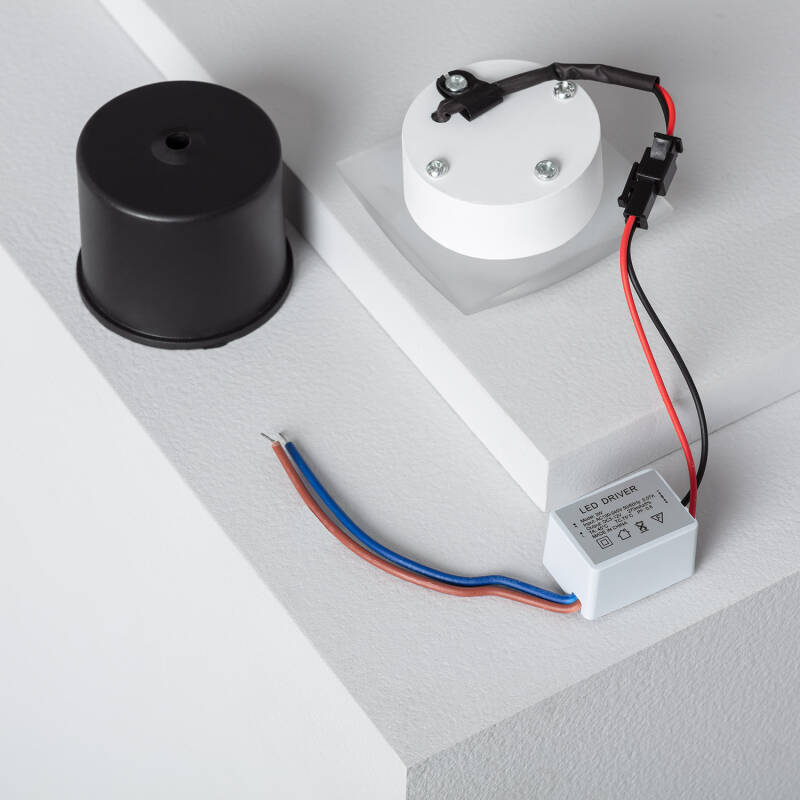 Afbeelding van Wandlamp LED 3W Vierkant Occulare Aluminium Wit