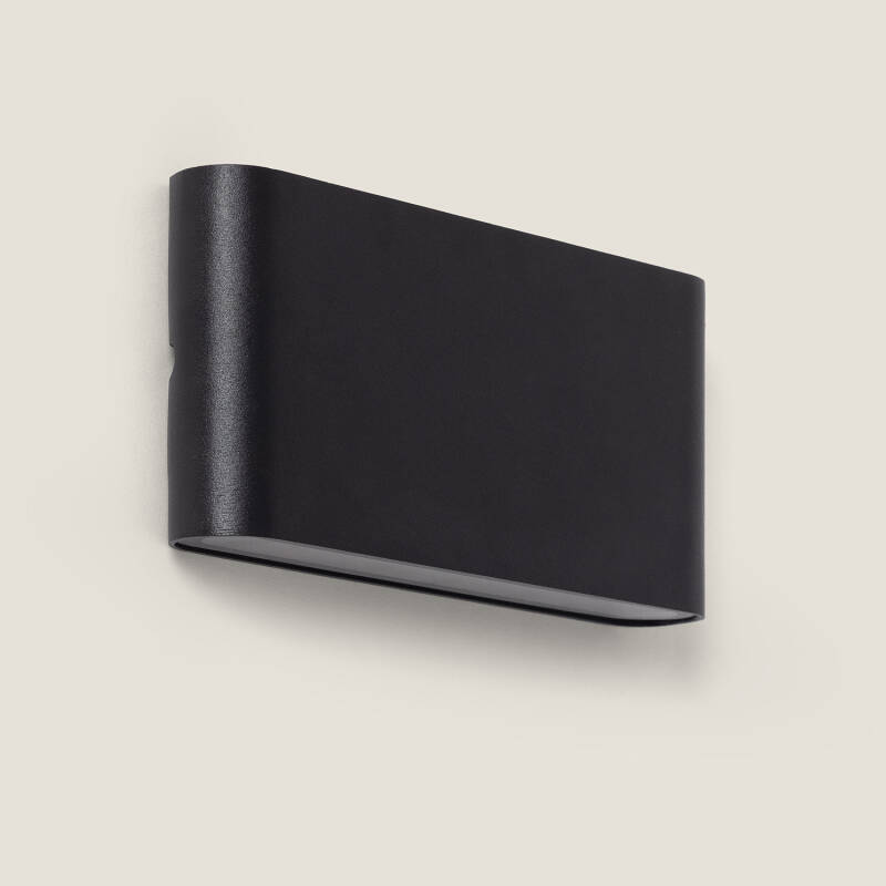 Image de Applique Murale Extérieure LED 12W Aluminium Rectangulaire Éclairage Double Face Noire 
