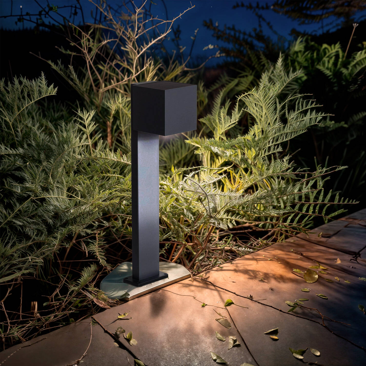 Lampa Zewnętrzna Słoneczna LED Powierzchnia Słupka 80cm Aluminium Denny