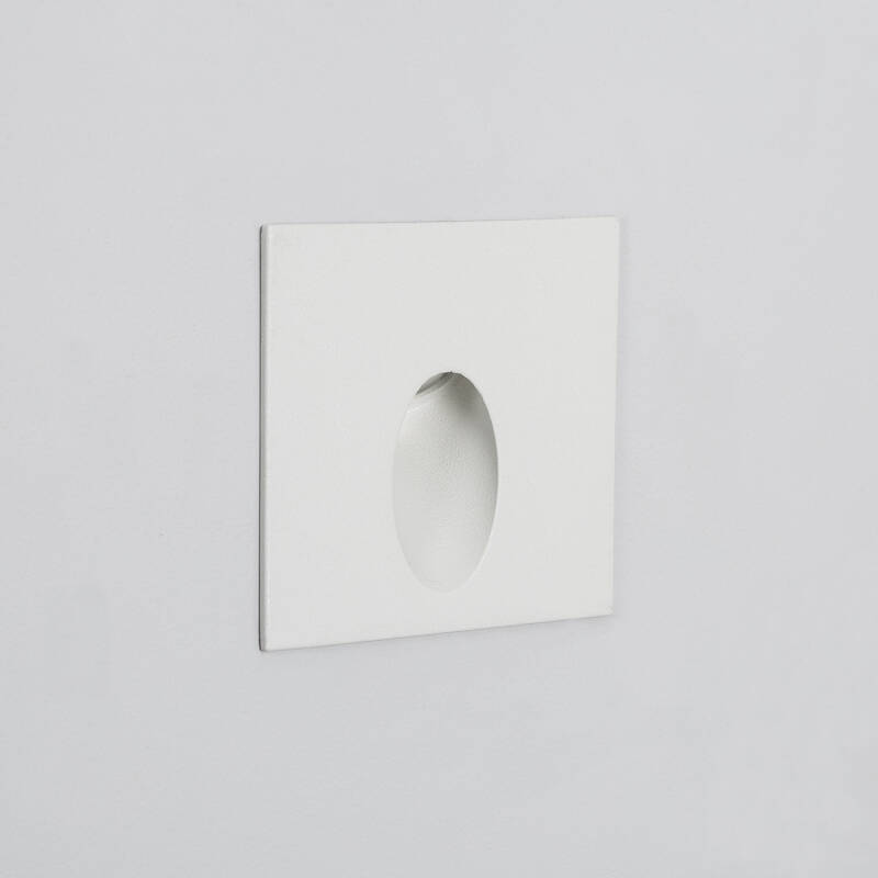 Image de Balise Extérieure Murale LED Encastrable 3W Carrée Ellis Blanche 