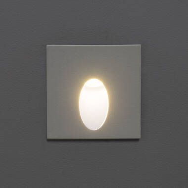 Image de Balise Extérieure Murale LED Encastrable 3W Carrée Ellis Blanche 