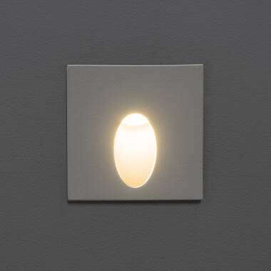 Image of Ellis Square 3W Outdoor Aluminium Recessed LED Wall Light White