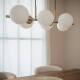 Image de Suspension Métal et Verre Moonlight Brass 6 Spots