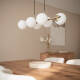 Image de Suspension Métal et Verre Moonlight Brass 6 Spots