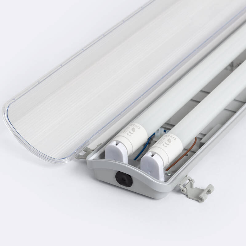 Réglette LED étanche 60 Cm IP65 - 2 Tubes LED 9W 140lm/W G13 - Pour Intérieur Et Extérieur