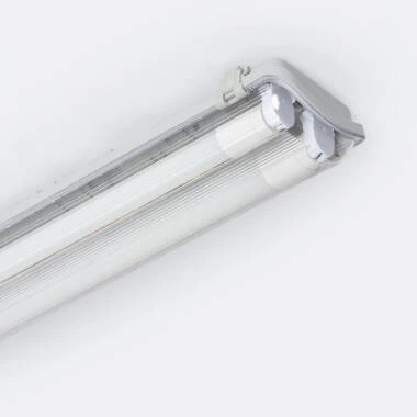 4ft (120cm) Batten with 2 18W Glass LED Tubes IP65 140lm/W
