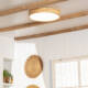 Image de Plafonnier LED Rond Bois 20W CCT Sélectionnable Kayu Ø400 mm