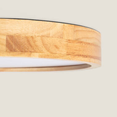 Afbeelding van Plafondlamp LED 20W Rond  Hout Ø400 mm CCT Selecteerbaar Kayu