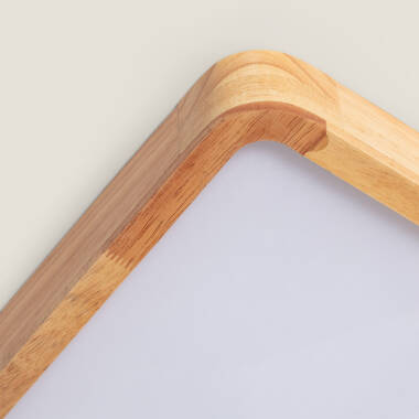 Obrázek Přisazené Stropní Čtvercové 20W LED Svítidlo Kayu ze Dřeva CCT dle Výběru 400x400mm