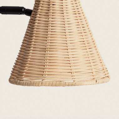 Image of Cesto Metal & Rattan Table Lamp 