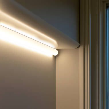 Bild von Aluminiumprofil Ecke 1m mit runder Abdeckung für LED Streifen bis 10 mm