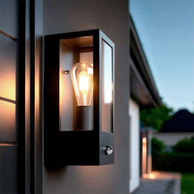 Gakom Glass & Stainless Steel Outdoor Wall Lamp with Motion Sensor
