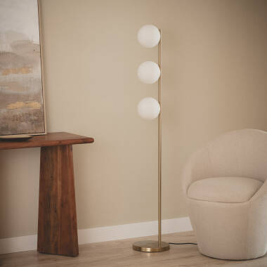 Bild von Stehlampe Metall und Glas Moonlight Brass 3 Strahler