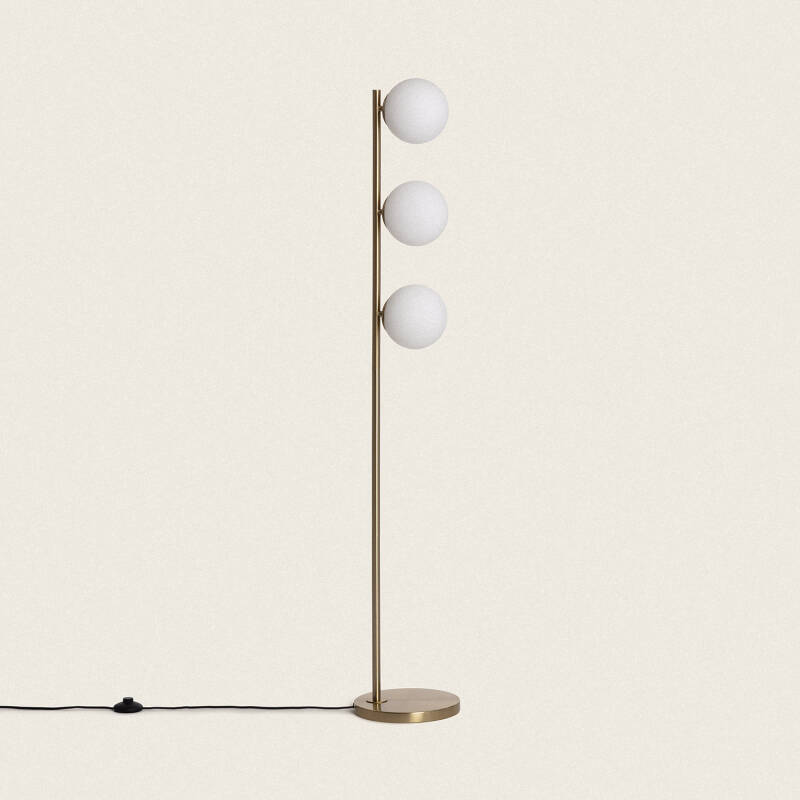 Bild von Stehlampe Metall und Glas Moonlight Brass 3 Strahler