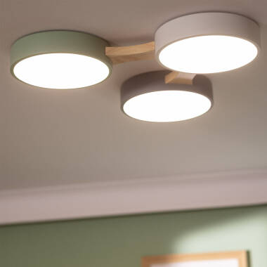 Afbeelding van LED Plafondlamp 30W Hout en Aluminium CCT Selecteerbaar Sams