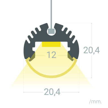 Suspended Round Aluminium Profile for LED Strip up to 11mm