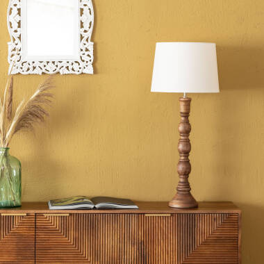 Image of Anand Wooden Table Lamp ILUZZIA 