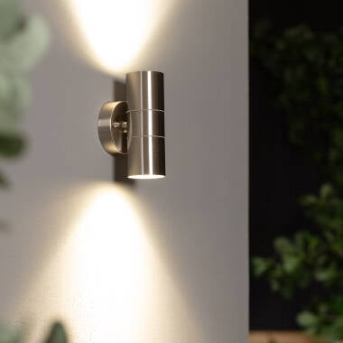 Applique per Esterni Acciaio Inox Doppia Luce Satin