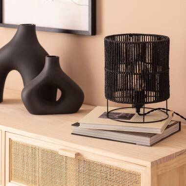 Image of Khalo Braided Paper Table Lamp ILUZZIA 