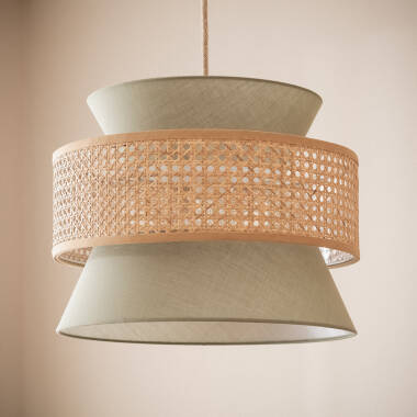 Afbeelding van Hanglamp Rotan en Stof Chulu