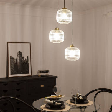 Image of Wilde Tri Glass Pendant Lamp 