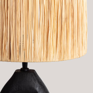 Obrázek Dřevěná Stolní Lampa Black Darshan ILUZZIA