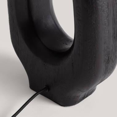 Obrázek Dřevěná Stolní Lampa Black Darshan ILUZZIA