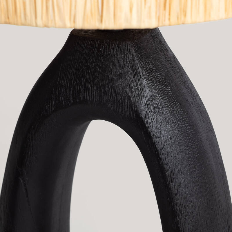 Obrázek Dřevěná Stolní Lampa Black Darshan ILUZZIA