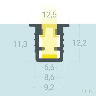 Inbouw aluminium profiel 2m voor LED-strip tot 6 mm
