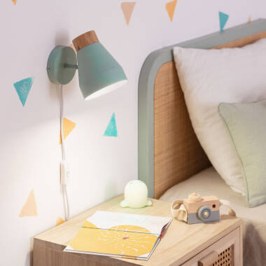 Wandlamp van Metaal en Hout Lypo