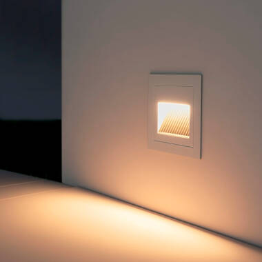 LED-Wandleuchte Aussen 3W Einbau Quadratisch Weiss Wabi