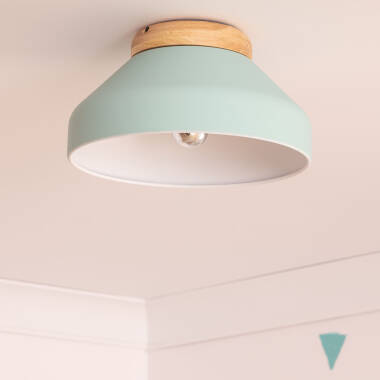 Hakon Aluminium and Wood Ceiling Lamp Ø300 mm
