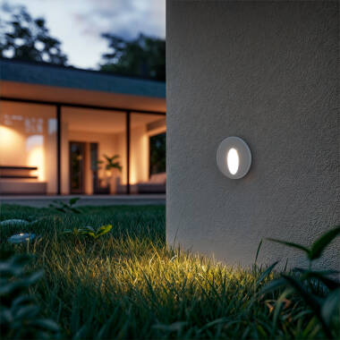 3W Wabi Round Oval Aluminium Outdoor Step Light in White