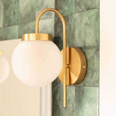 Image of Rafha Metal & Glass Outdoor Wall Lamp