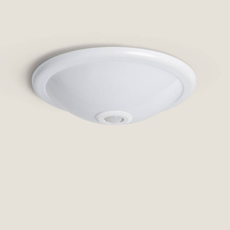 Bild von LED-Deckenleuchte 2x E27 Rund mit PIR-Bewegungs- und Dämmerungssensor Design