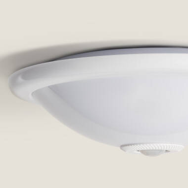 Bild von LED-Deckenleuchte 2x E27 Rund mit PIR-Bewegungs- und Dämmerungssensor Design