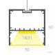 Image of Large Suspended Aluminium Profile with Continuous Cover for LED Strip up to 45mm