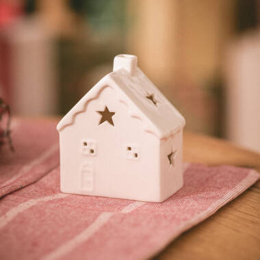 Maisonnette de Noël LED Céramique à Piles Bianca