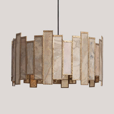 LED Pendelleuchte aus Metall und Stein Negova