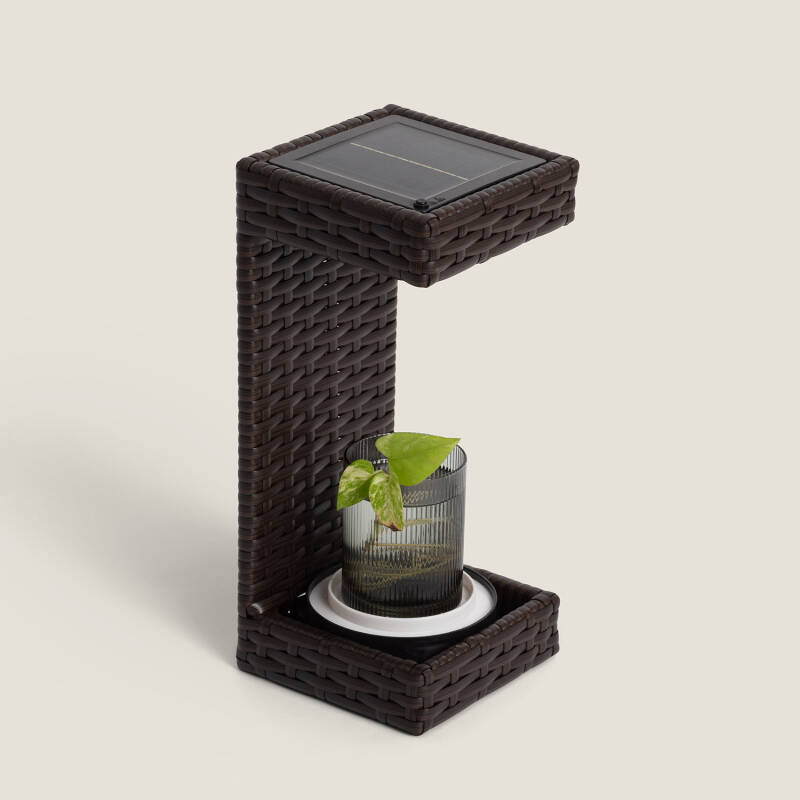 Bild von LED-Tischlampe Solar Außen Rattan Agra