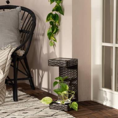 Bild von LED-Tischlampe Solar Außen Rattan Agra