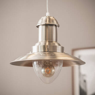 Pendelleuchte aus satiniertem Nickel Fisherman