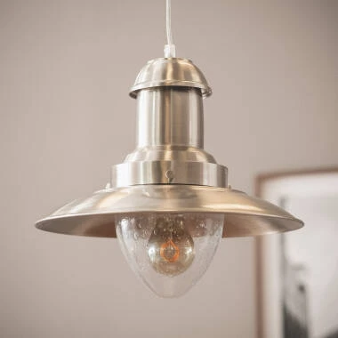 Pendelleuchte aus satiniertem Nickel Fisherman