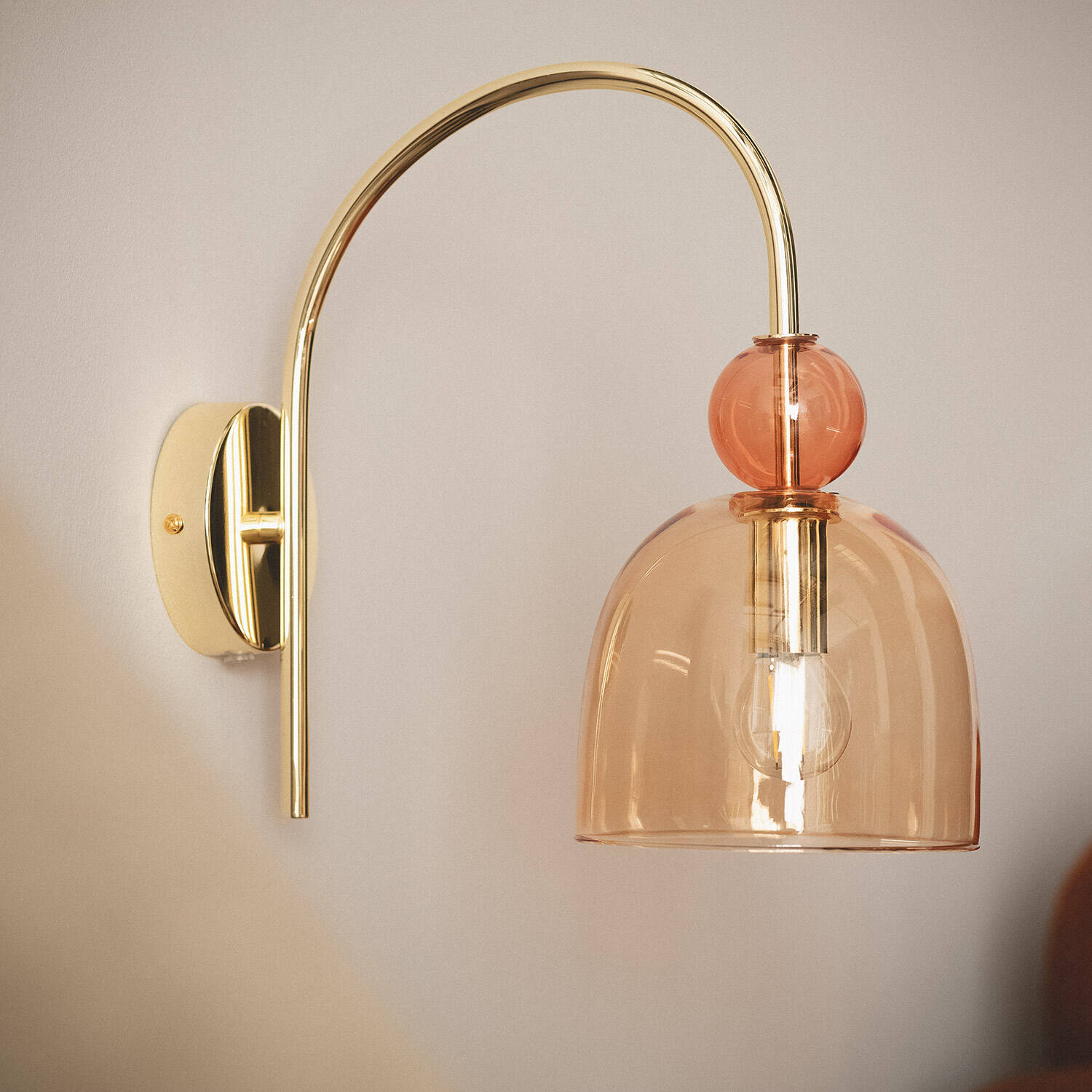 Lampa Ścienna z Metalu i Szkła Baudelaire
