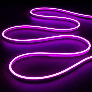 Bobina Neón LED 12V 100 LED/m 100m Rosa Semicircular Flat Ancho 6mm Freecut