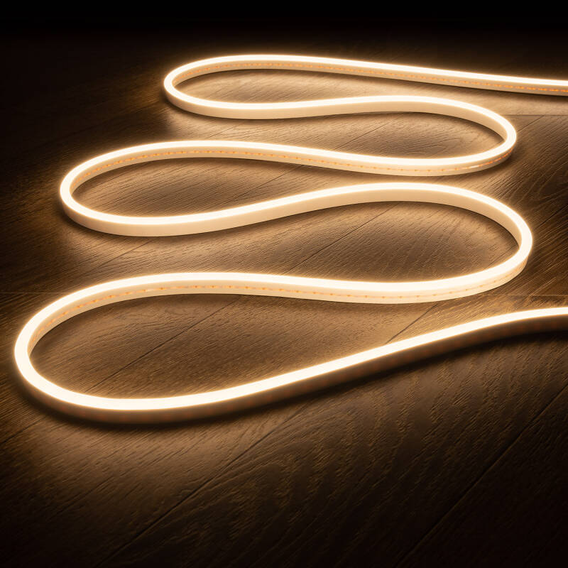 Image de Bobine Néon LED 100m 12V 110 LED/m Blanc Chaud Largeur 12mm Freecut pour Enseigne